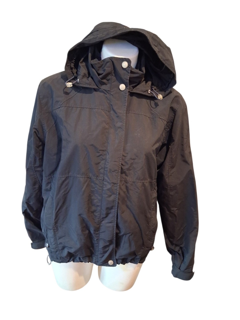 L.L. Bean Black Hooded Bomber Jacket